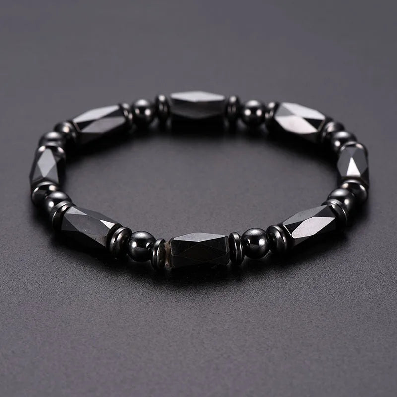 Magnetic Therapy Black Stone Bracelet for Weight Loss, Acupoint Stimulation, and Arthritis Pain Relief