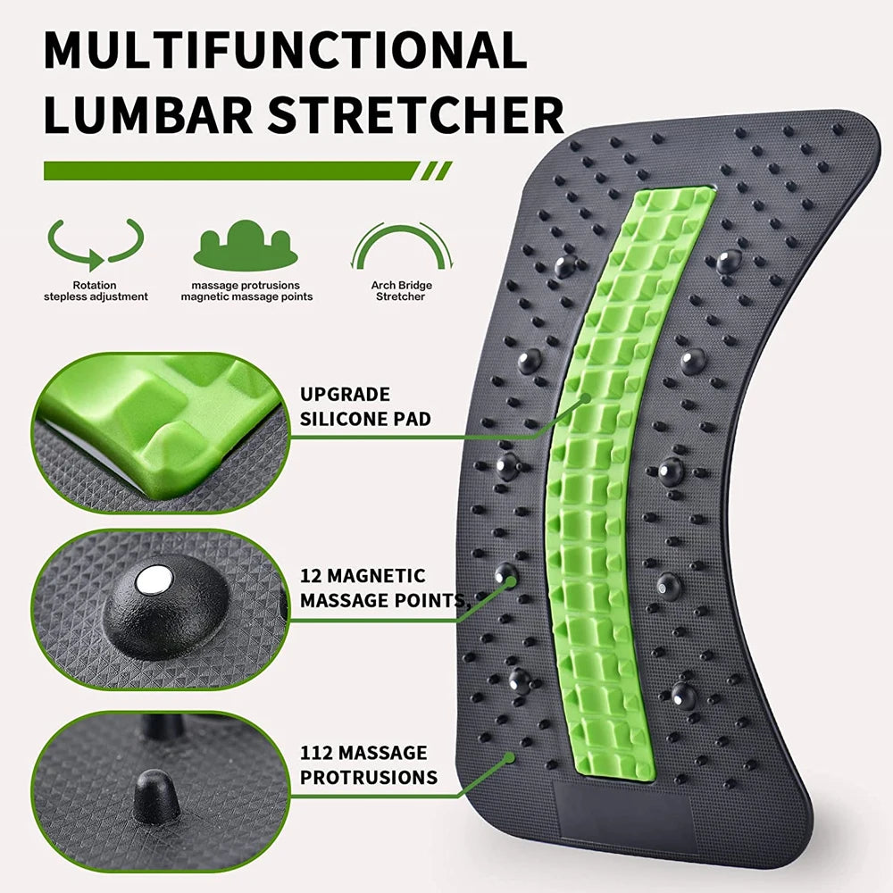 Back Stretcher: Multi-Level Lumbar Back Massager, Pain Relief for Herniated Disc,Sciatica,Lower & Upper Lumbar Support Stretcher